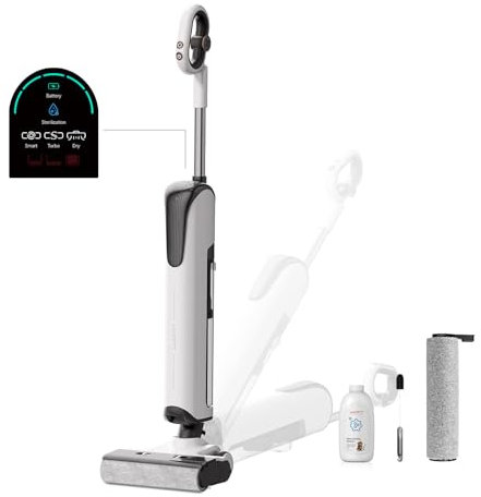 uwant D100 Nass trockensauger, Intelligente Fleckenerkennung, 180° Liege-Design, Randreinigung 2mm, Push-in Basisstation, Elektrolytwasser, 17000Pa Saugkraft