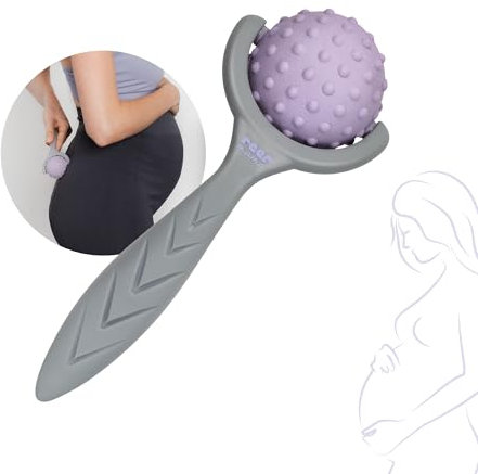 reer mama Massageroller, für eine wohltuende Entspannung während der Schwangerschaft, ergonomischer Griff für individuelle Massagestärke, vielseitig einsetzbar, Massagegerät