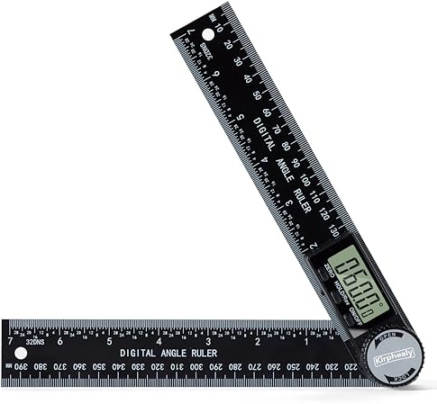 Kirphealy Rapporteur d'angle numérique, 17,8 cm, 200 mm, outil de mesure professionnel, règle d'angle réglable de troisième génération, affichage rapide pour la construction de menuiserie et