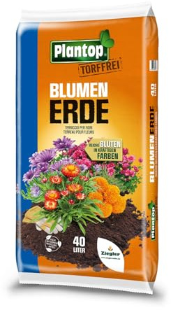 Plantop Blumenerde torffrei – Universalerde für Balkon- & Gartenpflanzen – Kultursubstrat aus nachwachsenden Rohstoffen – Mit Rindenhumus, Holzfaser & Kokosmark – Ohne Torf (40 Liter)