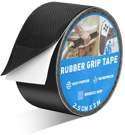 IONCAT Rubber Grip Tape, Anti Slip Tape, Non Slip Tape, 2.5 CM x 3 M, Black