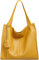Caspar Große Damen Leder Schultertasche XL Shopper mit praktischer Innenaufteilung - PREMIUM LINE - Modell No.832 - Made in Italy, Farbe:curry