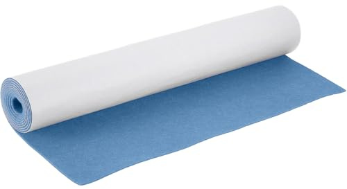 Filt, självhäftande filtmatta, filt i ljusgrå – 40 x 220 cm 2 mm tjock filtrulle, DIY, för askfoder, underlägg, lådmatta, bil, filt, fotoram, stolsben, bordsben (ljusblå, 2 mm tjock)