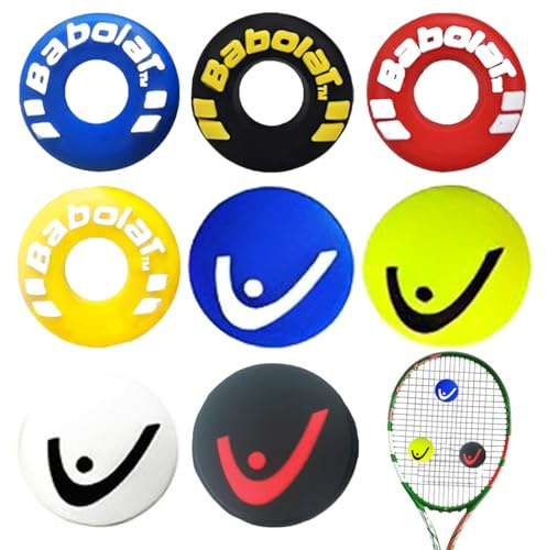 LEPZUR 8 Piezas Antivibrador Raqueta Tenis, Amortiguador Raqueta Tenis de Silicona, Divertido Amortiguador de Vibración Tenis para Jugadores de Tenis, Accesorios Tenis para Raqueta Bádminton Squash