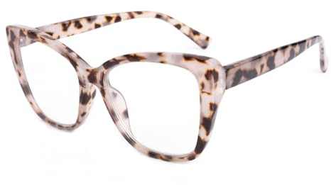 OKH Gafas Filtro Luz Azul Mujer Cat Eye – Gafas de Ordenador Sin Graduación, Lentes Claras Antirreflejo, Protección UV400 (Tortuga Gris)