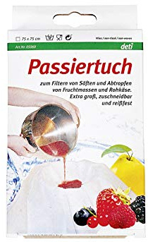 DETI GMBH Passiertuch Spezial-Vlies, Länge: 750 mm, Breite: 750 mm 05069 weiß