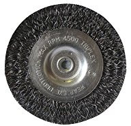 TIVOLY Xt20211000203 - Spazzola circolare per trapano, codolo 6 mm, filo in acciaio ondulato, scapatura del metallo, Ø 75 mm abrasivi