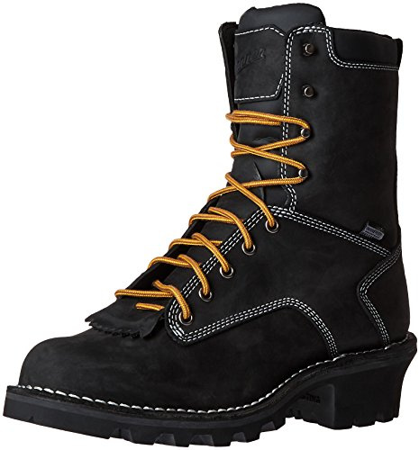 Danner Logger Boots for Men - Waterproof, Oiled Nubuck Leather on a Lightweight Platform with Vibram 360 Traction Outsole with 90-Degree Heel, Black - 10.5 EE