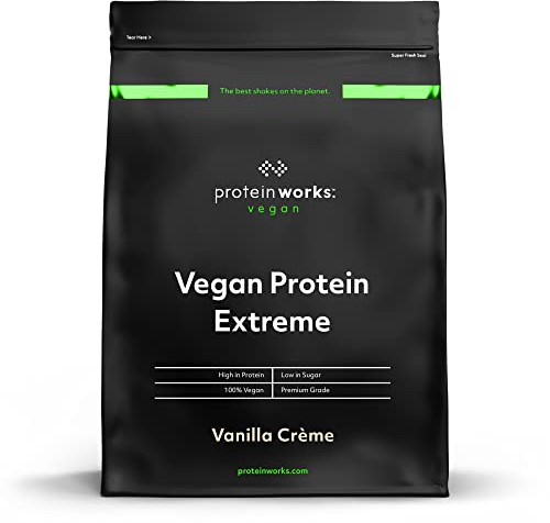 Protein Works - Vegan Protein Extreme, Added Vitamin Blend, Vegan Protein Powder, Plant Based Protein Shake, 14 Servings, Vanilla Crème, 500g