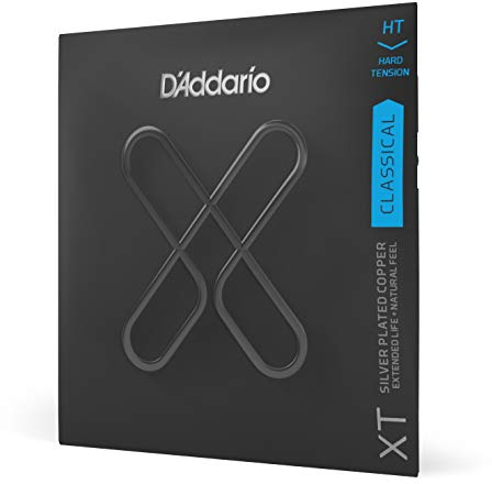 D'Addario Gitarrensaiten Konzertgitarre | Gitarrensaiten Akustikgitarre | Premium beschichtete, langlebige Saiten für Konzertgitarre | XTC46 | versilbertes Kupfer | Hard Tension