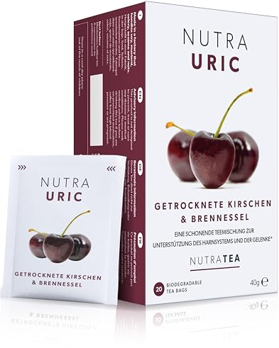 Nutratea Tè per Supporto per L'acido Urico - Contiene Ciliegia e Ortica Naturali - 40 Bustine