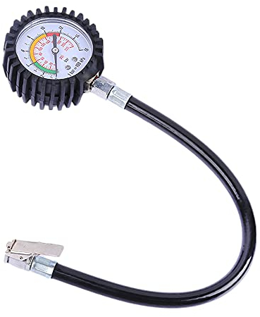 Youery Reifendruckprüfer 220Psi 16Bar,Luftdruckprüfer, Genaue Reifendruckprüfer mit Flexiblem Schlauch, Leuchtzifferblatt, Mechanischer Luftdruckmesser für Ventil von Fahrrad, Motorrad, Auto, SUV