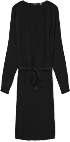 VERO Moda Womens Vmhollyrem Ls V-Neck Ga Noos Dress, Black, M UK