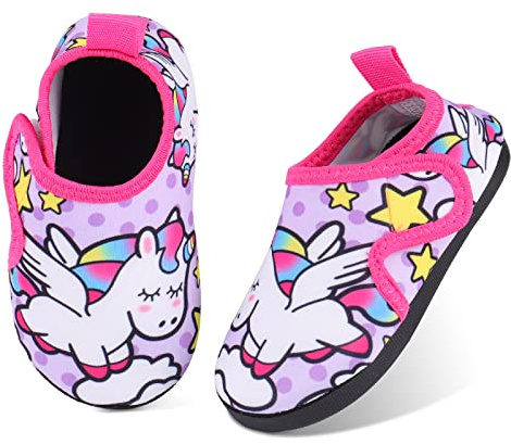 TIZAX Scarpe da Acqua Bambina Scarpe da Spiaggia Piscina Antiscivolo Scarpe da Immersione Ragazze Acquatici Rapida Asciugatura Ragazze Viola 31/32