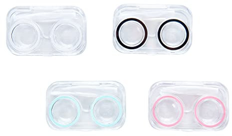 Othirls 4 PCS Contact Lens Cases, Colorful Contact Lens Container Holder, Outdoor Portable Mini Contact Lens Soak Storage Kit for Travel & Home
