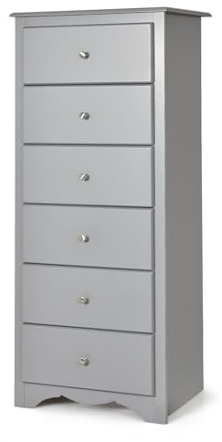 Multigot Chest of Drawers, 6-Drawer Storage Cabinet with Anti-tipping Device, Wooden Drawer Dresser Organizer for Living Room, Bedroom, Hallway and Closet (Grey)