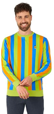 OppoSuits Herren Sesamstraße Pullover - Offizieller Bert™ Pullover - Slim Fit - Pullover Sweatshirt - Multicolor - Langarm - Rundhalsausschnitt