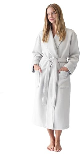 Cozy Earth Waffle Bath Robe - Lightweight Spa Robe with Pockets - 40% Viscose from Bamboo Blend