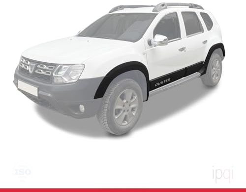 ipqi Compatibile con Dacia Duster (HS) 2010-2017 Passaruota Protezione per paraurti Parafanghi e protezione veicolo Strisce di Protezione per laterale Protezione veicolo carrozzeria Kit NERO