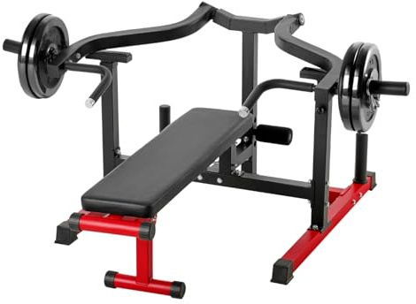 VEVOR Brustpresse, 204 kg belastbares Bankdrückset, verstellbare Flache Schrägbank mit unabhängigen konvergierenden Armen, obere Brust-Ausrüstung, Heim-Fitnessgerät für Brust Bauchmuskeltraining