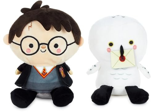 Hallmark Better Together Harry Potter and Hedwig Plush Pair, Set of 2 | Soft Polyester, Weighted Body & Feet, Embedded Magnets, Easy to Clean, Great for Birthdays, Anniversaries, Valentine’s Day