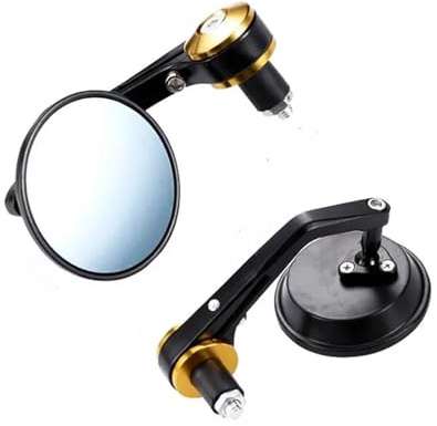 Izquierda Derecha Espejo Espejos Retrovisores Laterales para Motocicleta Espejo De Extremo De Manillar para Ducati Monster 695 696 796 797 821 1100 1200 1200S 1200R Espejo Tráfico(Oro 2)