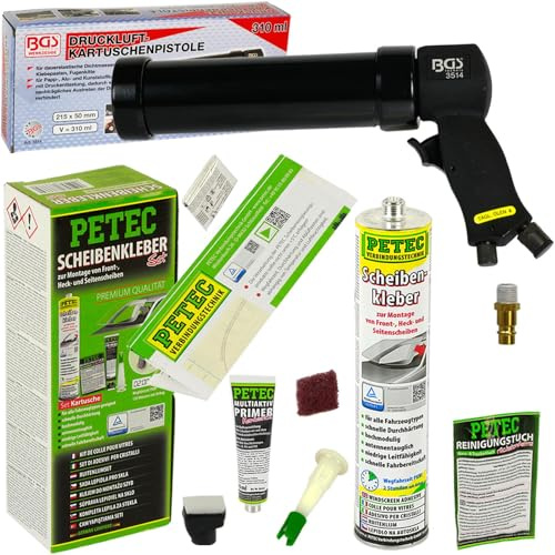 PETEC Scheibenkleber-Set 310ml Kartuschen-Presse Druckluft-Pistole Frontsch