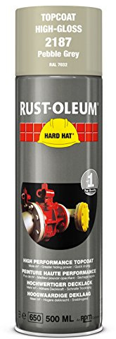RUST-OLEUM 2187 Hard Hat Topcoat Ral-Colours, The Nr. 1 Industrial Paint Aerosol. Go Further, Work Faster, Last Longer!, Pebble grey-RAL 7032