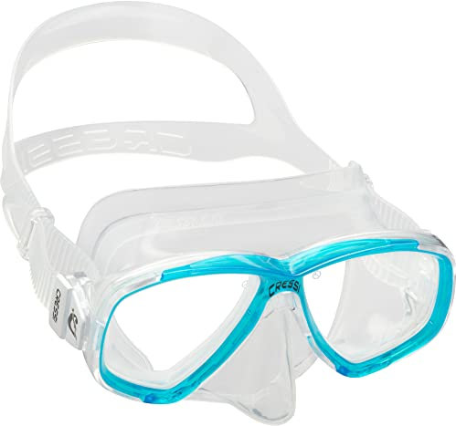 Cressi Perla Mask - Separate Glass Mask for Fishing, Freediving, Snorkelling and Diving, Unisex Adult, Transparent/Aquamarine