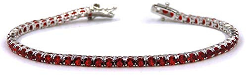 Damiano Argenti Bracciale Tennis in Argento 925 con Zirconi Rossi da 3 mm Argento