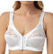 Chums Ladies Front Fastening Bra Soft Cup with Lace Trim Extra Wide Strap Bra for Women White 38C