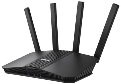 ASUS RT-BE82U Router Extensible Inteligente AiMesh WiFi 7 (802.11be) de Doble Banda, 6500 Mbps, Cinco Puertos 2.5GbE, hasta 3 SSID para Dispositivos IoT, Controles parentales y VPN, Seguridad de Red
