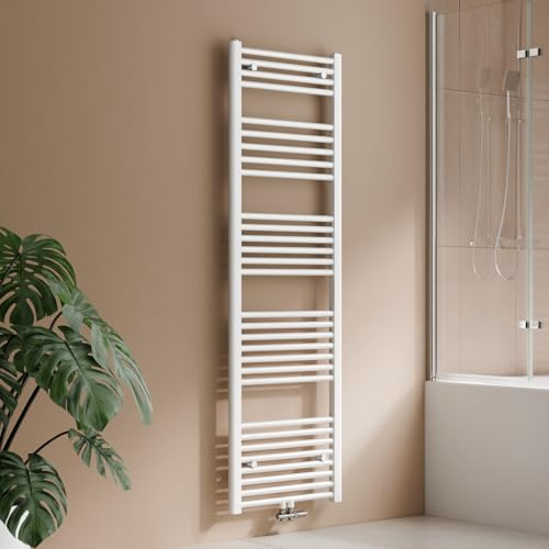 S'AFIELINA Badheizkörper 1600x500 mm Handtuchheizkörper Mittelanschluss Handtuchwärmer Heizkörper für bad,Wärmeleistung 654W, Heizkörper für Zentralheizung,wassergeführt, nicht elektrisch,Weiß