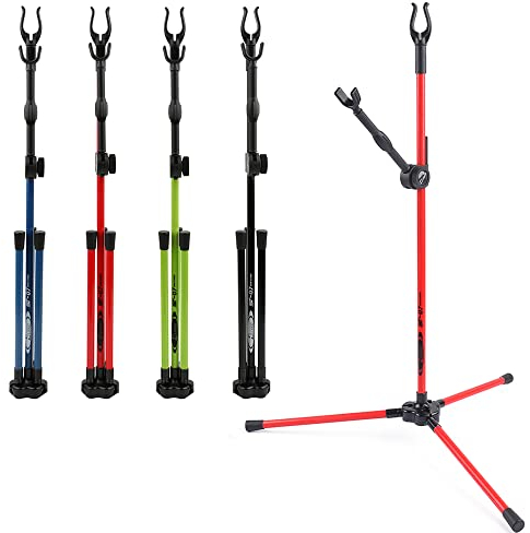 SHARROW Bogenschießen Bogenständer für Recurvebogen Tragbare Faltbare Bogen Halter Balance Bar Ständer Seitenständer Recurve Bogen Ständer Bogensport Zubehör (Rot)