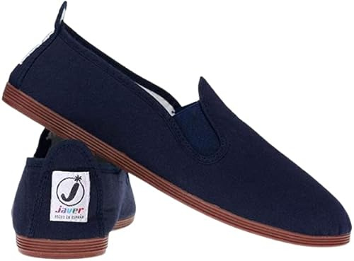 FunkyFashion Womens Ladies Javer Flossy Espadrilles Plimsoll Flat Shoes Pumps Navy