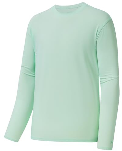 Bassdash Camiseta de Pesca de Manga Larga para Hombre, Mezcla de algodón Ultra Suave UPF 50+, protección Solar UV, Camiseta de Rendimiento Informal