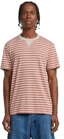 G-STAR Men's Nifous Stripe R T T-Shirt, Multicoloured (Dk Brick/Etruscan Red Stripe D25961-c339-h229), M