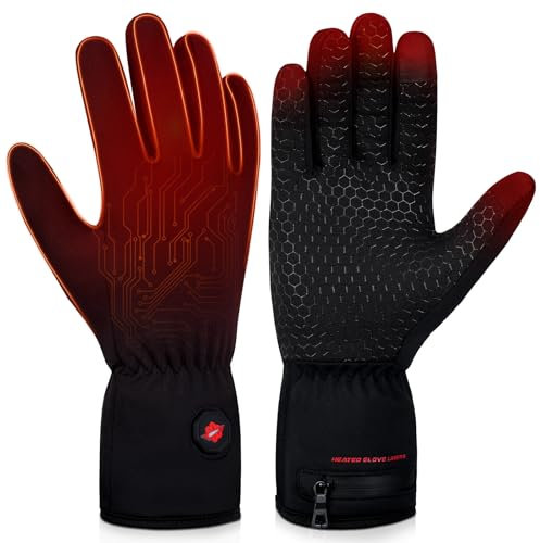 Dr.warm Winter Beheizbare Handschuhe Wiederaufladbar, Beheizte Handschuhe Touchscreen mit 3 Heizstufen für Camping, Skifahren, Klettern, Radfahren, L