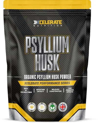 Psyllium Husk Powder - High in Soluble Fibre, Prebiotic Effects - Pure, No Pesticides, Gluten Free, Vegan, GMO Free by XCelerate Nutrition (100g)