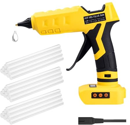 Pistola de pegamento caliente inalámbrica Dewalt 18 V/20 V, 100 W, 30 barras 11 mm para reparación, manualidades, arte