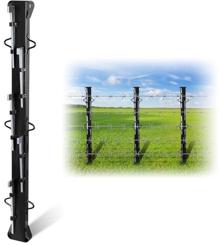 Chintooler 4ft Woven Wire Fence Stretcher Bar with 5 Wedges - Heavy-Duty Steel Fence Tensioner for Farm, Garden & Ranch - Black Powder Coated, Rust-Resistant, Easy to Install