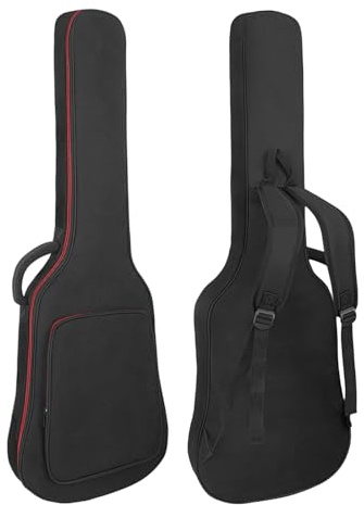 HOHIYO E-Gitarrentasche 39-40 Zoll E-Gitarren-Gigbag, 0,38 Zoll dick gepolstertes Gitarrenetui wasserdicht mit Tasche und verstellbarem Schultergurt Nackenschutz-Kissenpolster, schwarz