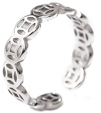 Kaeltsyn Anillo de moneda receptor de dinero para mujeres y hombres, anillos de dedo versátiles a, anillo de la suerte y la riqueza, moneda de joyería de acero inoxidable