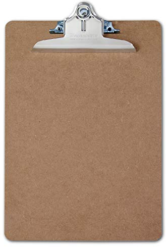 Läufer 05612 Hartfaser Klemmbrett, US LETTER SIZE, extra starke Klemme, Schreibplatte aus Holzfaser, braun