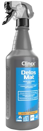 CLINEX Delos Mat, Furniture cleaning and care liquid/Cares & protects/For furniture/For wood/For laminates/Silicone emulsion/Antistatic/Removes dirt/For home/For the office/Living room 1l