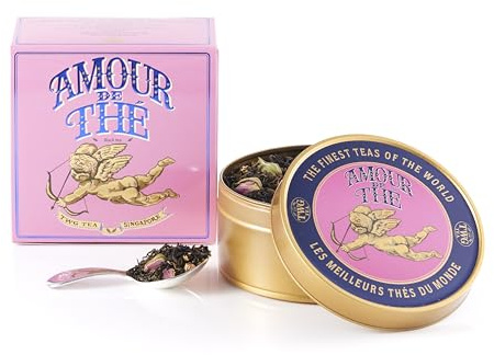 TWG Tea | Amour de Thé | Thé Noir | Roses | Boîte à Thé Caviar, 100G | Coffret Cadeau