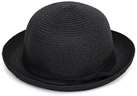 Elonglin Femme Chapeau Melon à Bords Relevés Chapeau avec Nœud Papillon Noir Adulte