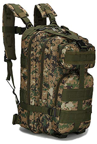 Earnmore Mochila táctica militar de 20 a 35 l, paquete de asalto del ejército Molle Bug Out Bag Mochilas para senderismo al aire libre Camping escalada (17 x 9.5 x 8.5 pulgadas)