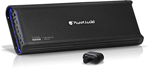 Planet Audio MB2200.5D 5 Channel Car Amplifier - 2200 High Output, 2-8 Ohm Stable, Low/High Level Inputs, Low/High Pass Crossover, Bass for Subwoofer