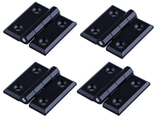 YOFASEN Charnières Pliantes - 4PCS Charnières de Porte de Matériel pour Porte de Placard Domestique, Alliage de Zinc, Noir, 50 * 50 * 6mm
